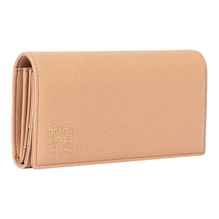 VANESSA HOGAN Cow Leather Long Card Holder, Coin Purse, Wallet Women's Nude Pink-2
