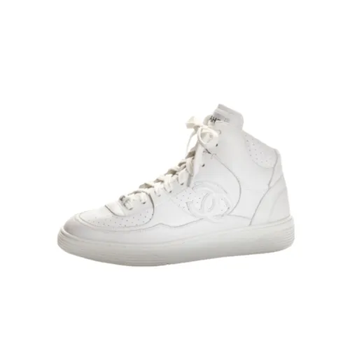 CHANEL Skateboard Shoes Women's Mid-Top White