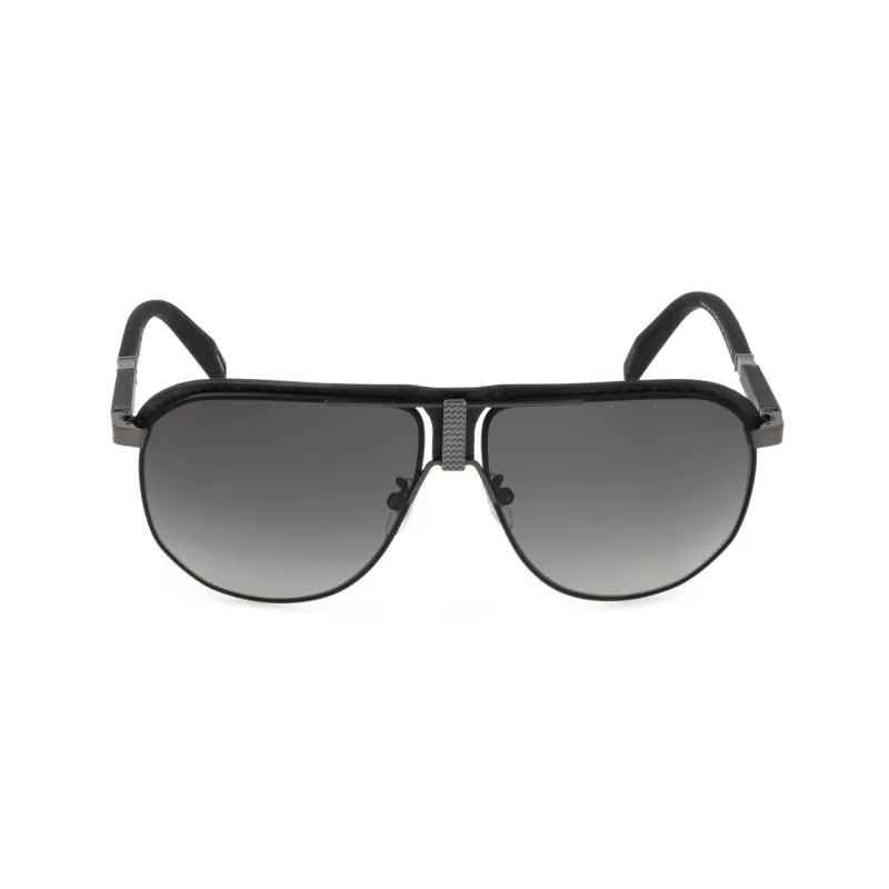 CHOPARD Metal Carbon Fiber Plastic Tortoiseshell Acetate Irregular Shape Sunglasses Men's Black-1