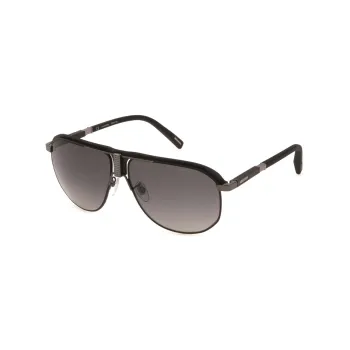 CHOPARD Metal Carbon Fiber Plastic Tortoiseshell Acetate Irregular Shape Sunglasses Men's Black
