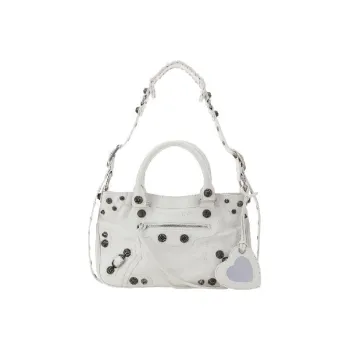 Balenciaga Lambskin One Shoulder Handbags Regular Women's White