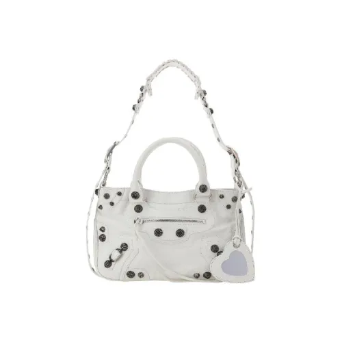 Balenciaga Lambskin One Shoulder Handbags Regular Women's White
