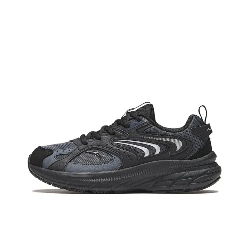 Anta AT956 Cushioning Anti Slip And Wear Resistant Low Top Retro Running Shoes Women's Black-0
