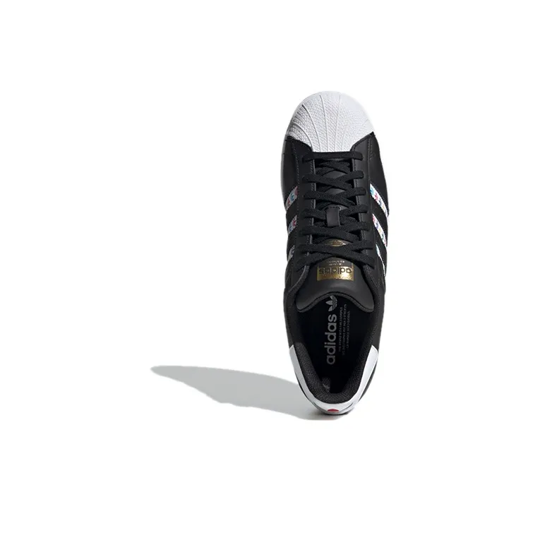 Adidas Superstar Black Multi Color Trefoil Stripes-4