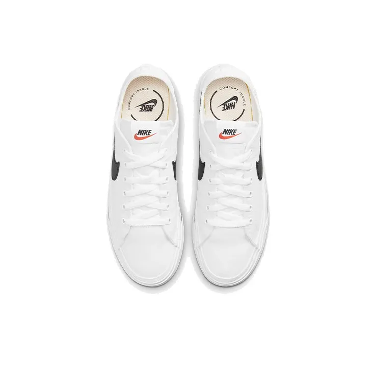 Nike Court Legacy Canvas White Black Swoosh-3