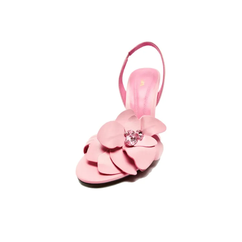 ZARA One-Strap Sandals 10cm Women's Pink-3
