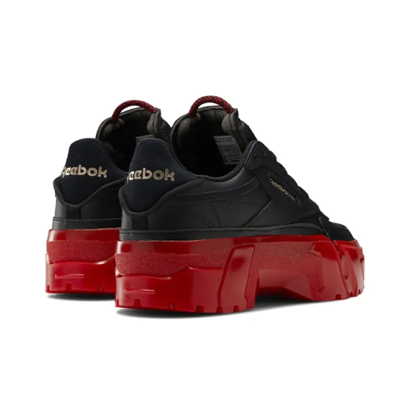 Reebok Club C Cardi B Black Red Women's-3