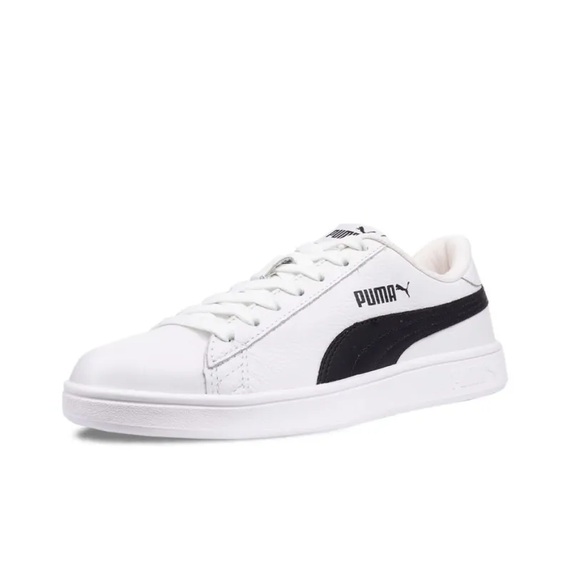 PUMA Smash V3 Wear-resistant And Lightweight Low-Top Skateboard Shoes Unisex White Black Color-3