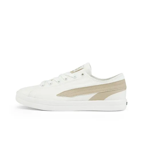 Kappa Skateboard Shoes Unisex Low-Top Korean White/Oxford Brown