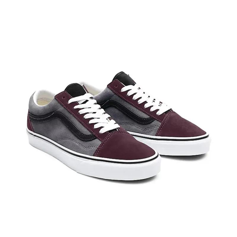 Vans Customs Color Block Old Skool 'Grey Red'-2
