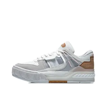 LiNing Dawn Light Morning Glow Anti Slip Wear Resistant Low Top Skateboard Shoes Women's Gray White