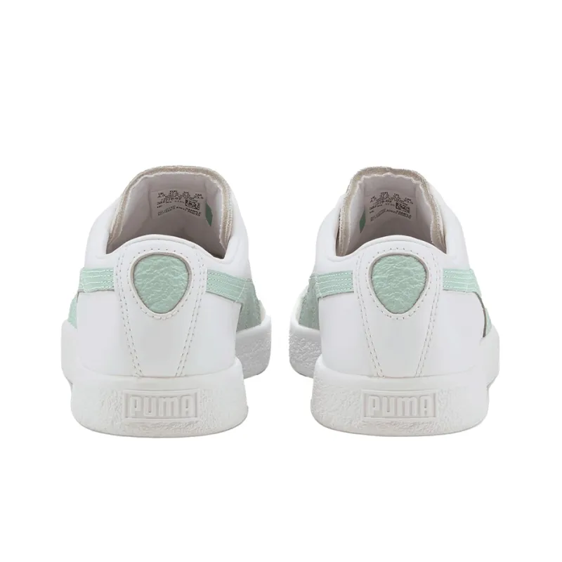 PUMA Basket Series Skateboard Shoes Women's Low-Top White/Gray/Green-4