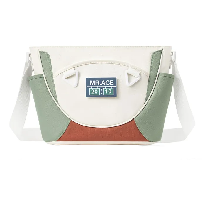 MR.ACE HOMME Polyester Envelope Bag Shoulder Bag Crossbody Bag Regular Unisex Dusty Blue White-6