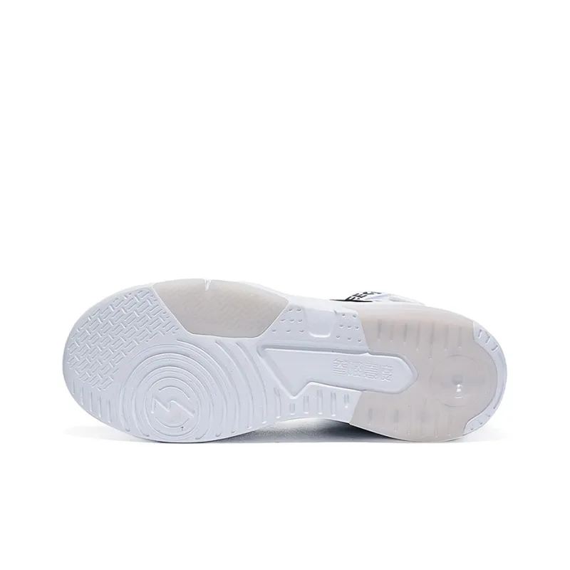 361° Xingran Durable Breathable High Top Skateboard Shoes Men's White Black-3