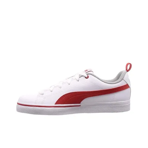 PUMA Break Point Vulc Wear-Resistant Balance Low-Top Skateboard Shoes Unisex White Red