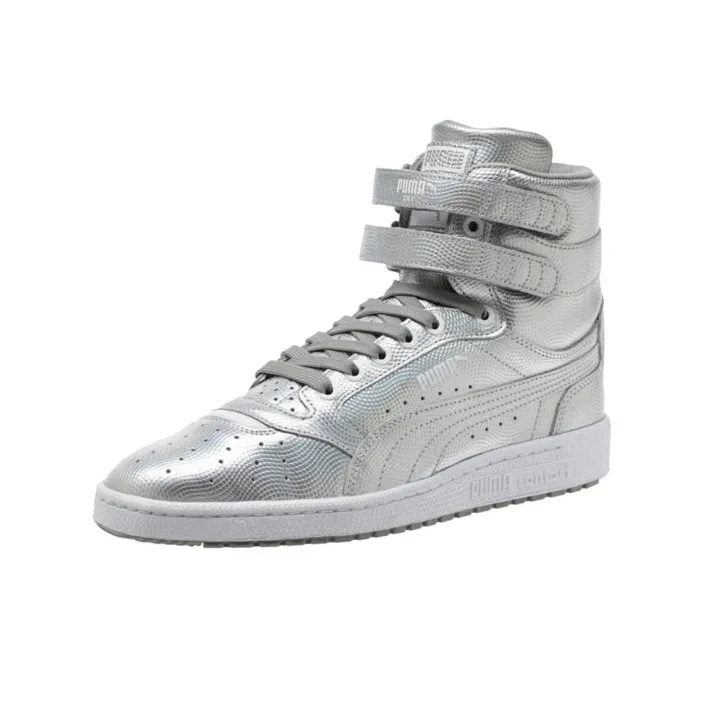 PUMA Sky Support Slip-Resistant Coverage Cushioning High-Top Skateboard Shoes Men's Silver-2