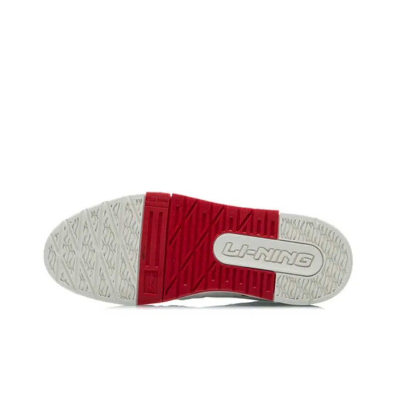 LiNing 001 BTC Slip Resistant, Abrasion Resistant, Balance, Lightweight Low Top Skateboard Shoes Unisex White Red-4