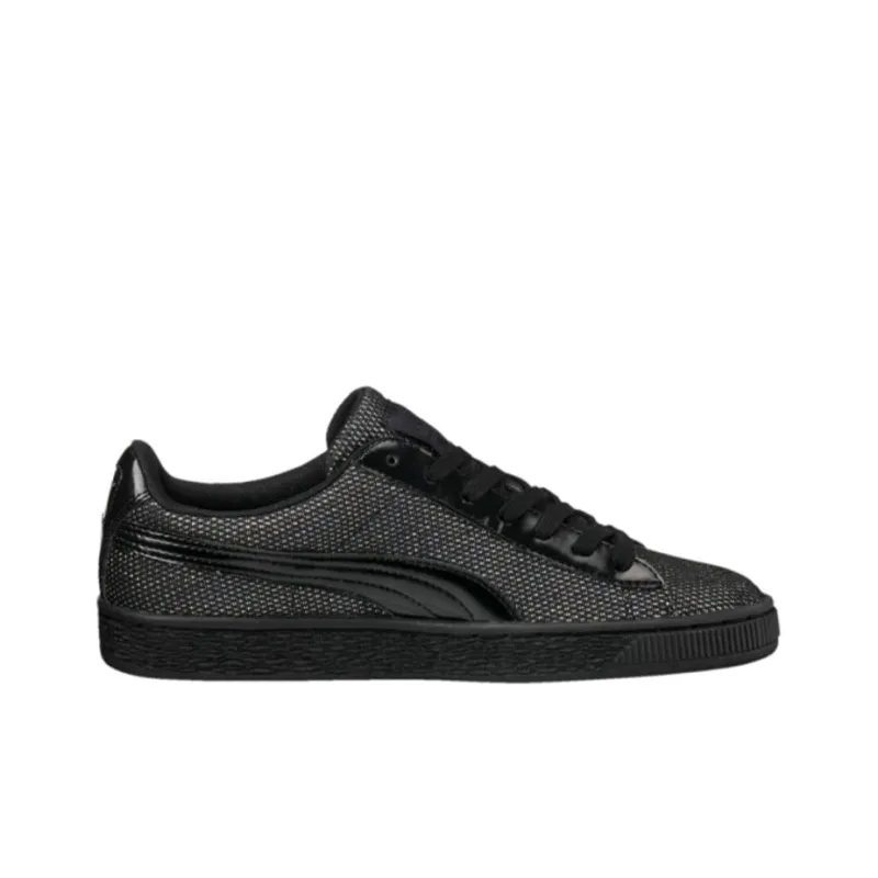 PUMA Basket Reset Reset Slip-Resistant Cushioning Coverage Low-Top Skateboard Shoes Women's Black-1