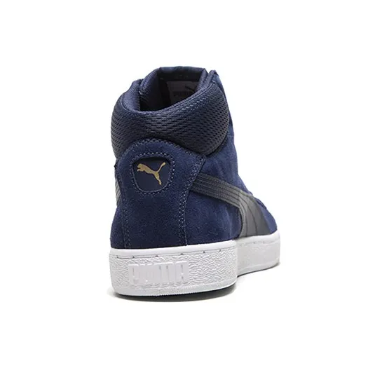 PUMA 1948 Mid Blue/White/Gold Mid Casual Board Shoes-4