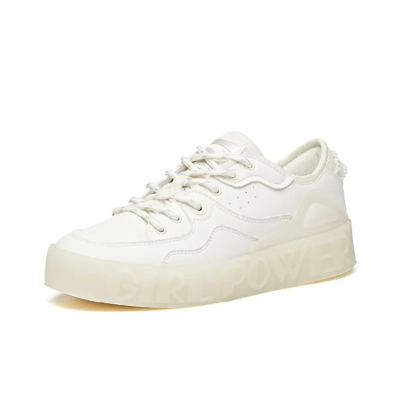 Anta Slip Resistant Breathable Low Top Skateboard Shoes Women's White-2
