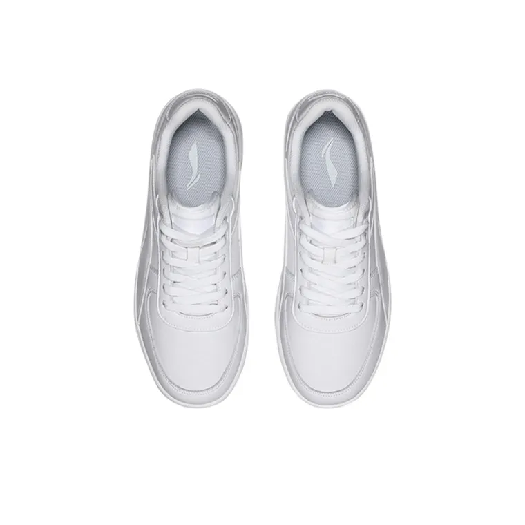 LiNing Anti Slip Wear Resistant Low Top Skateboard Shoes Men's White-3