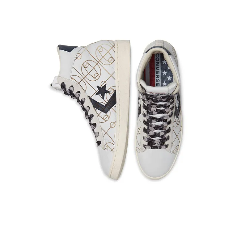 Converse Pro Leather High Top Shoes White/Golden-4