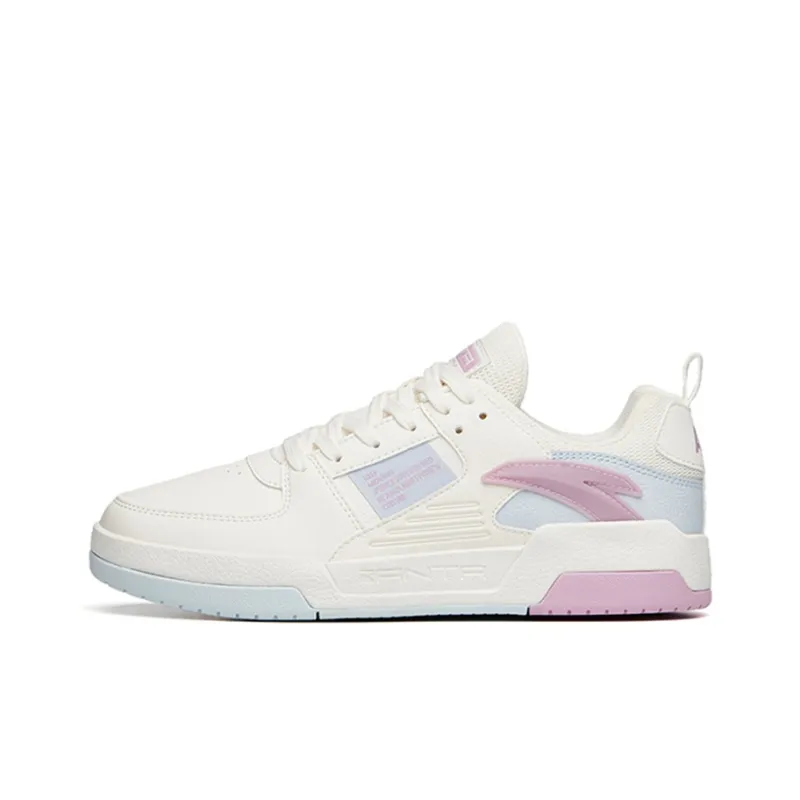 Anta Life Collection Slip Resistant Low Top Skateboard Shoes Women's White Purple-0