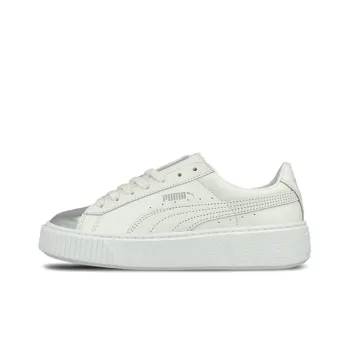 PUMA Basket Skate Shoes 'White Silver' Women's