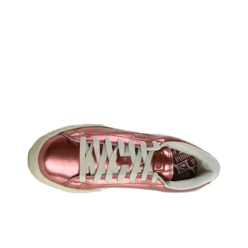 PUMA Basket Skateboard Shoes Women's Low-Top Rose Gold-2