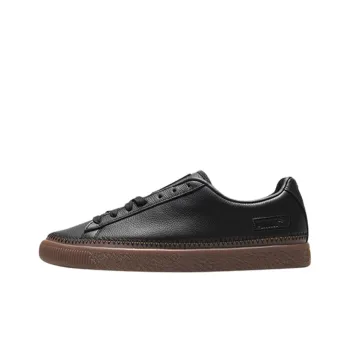 PUMA Unisex Basket Stitched Low Top Sneakers Black/Brown