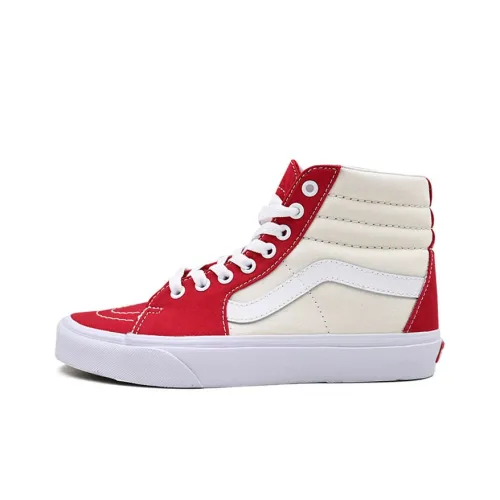 Vans SK8 Skateboard Shoes Unisex High-Top White/Red