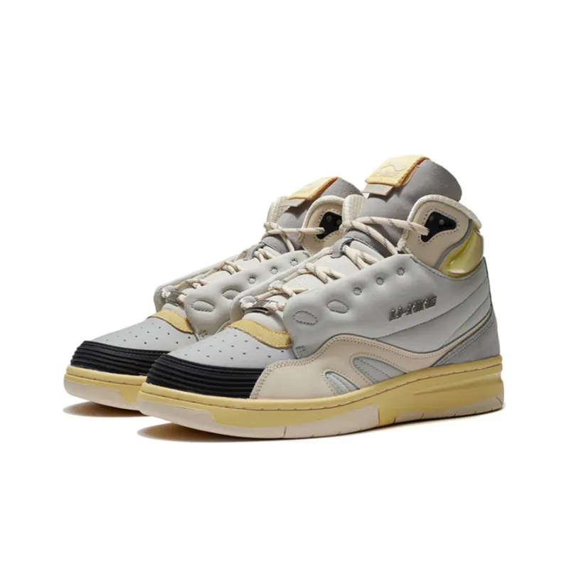 LiNing 937 Deluxe Hi SP Wear resistant And Lightweight High Top Skateboard Shoes Men's Gray-2