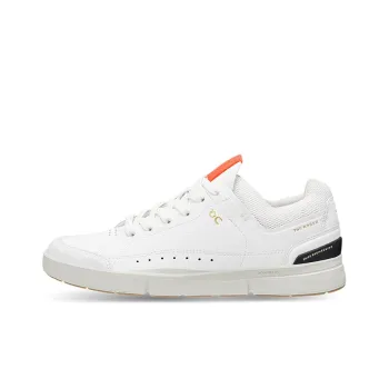 On THE ROGER Skateboard Shoes Women's Low Top White/Flame Orange