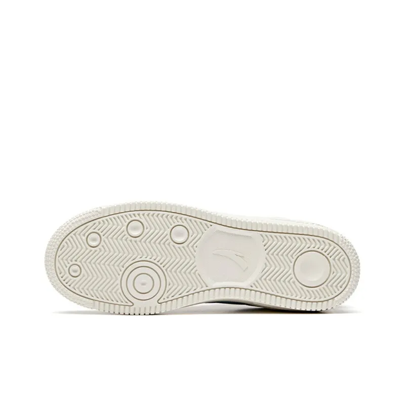 Anta Life Collection Lightweight Breathable Wear-Resistant Slip-Resistant Low-Top Skateboard Shoes Women's White Blue-4