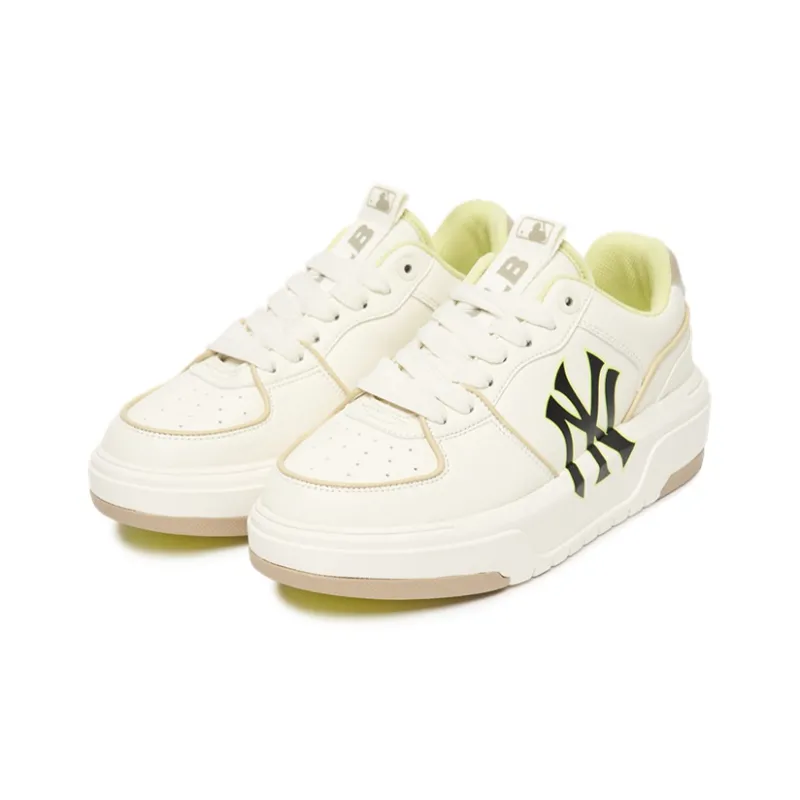 MLB Chunky Liner Slip Resistant Cushioning Abrasion Resistant Low Top Skateboard Shoes Unisex White Yellow-2