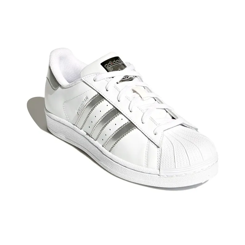 Adidas Superstar White Silver Metallic Women's-2