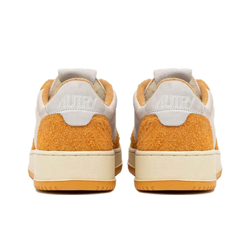 AUTRY Medalist Low Sneakers 'White Orange Hair Effect Suede'-3