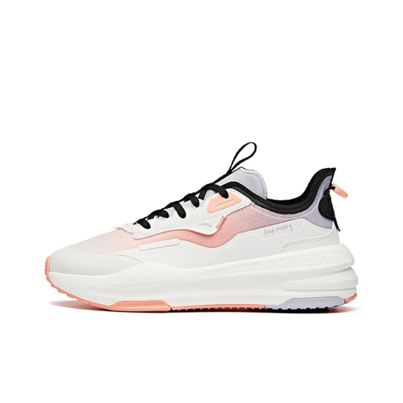 Anta Life Collection C37 Anti Slip Wear Resistant Low Top Skateboard Shoes Women's White Pink-0