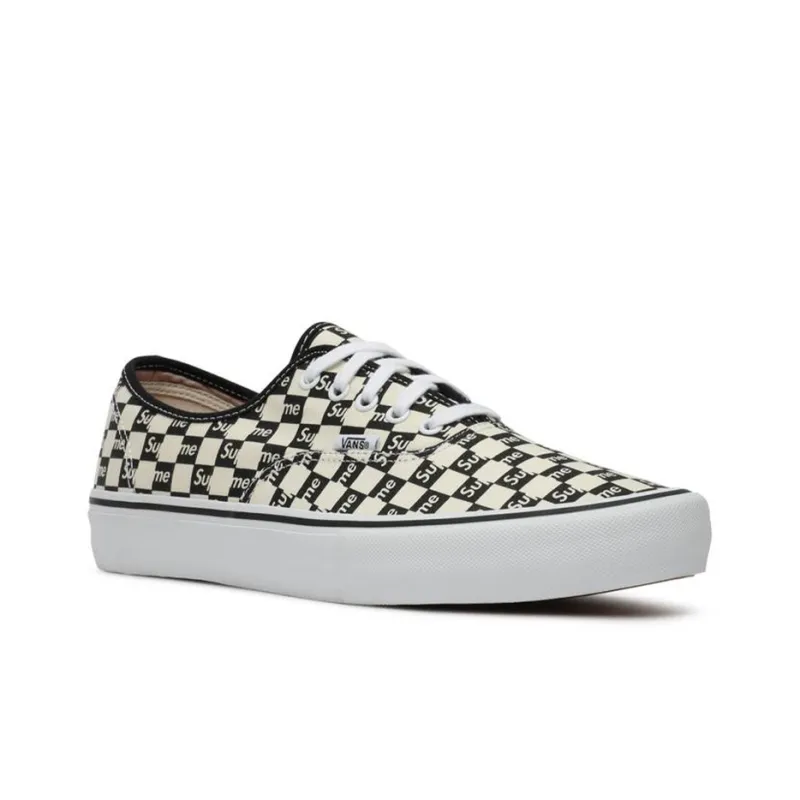 Vans Authentic Supreme Black Checker Logo-2