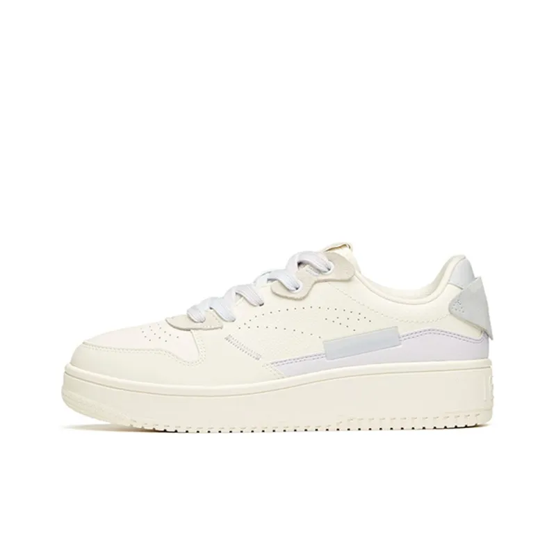 Anta Life Collection Anti Slip Wear Resistant Low Top Skateboard Shoes Women's White Purple-0