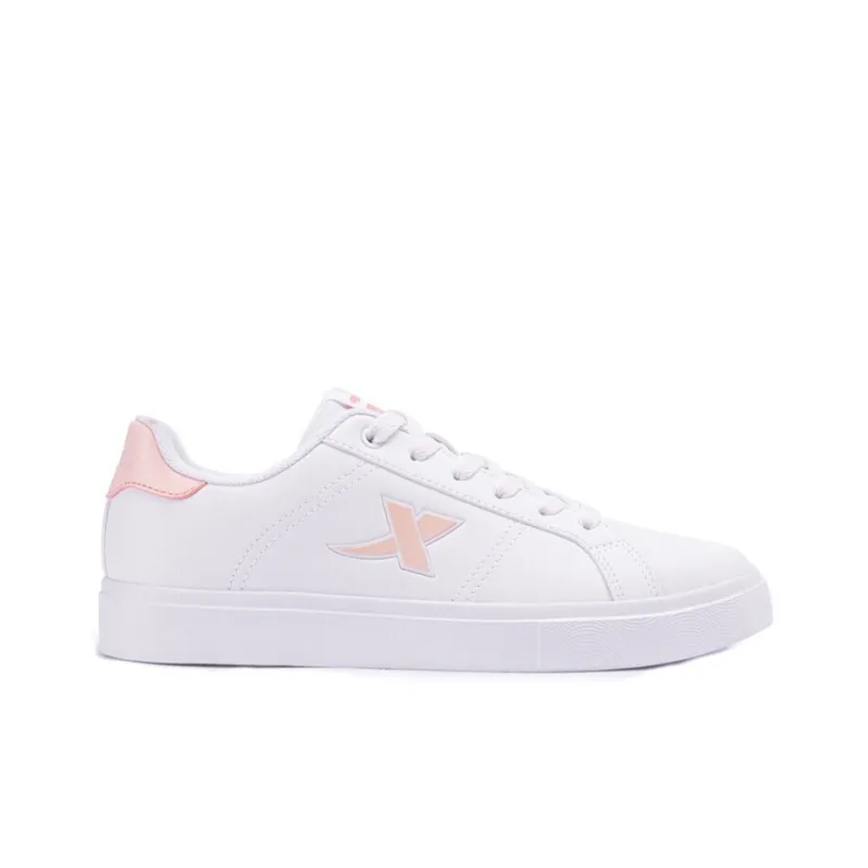 XTEP Coverage Cushioning Lightweight Low Top Skateboard Shoes Women's White Light Pink-1