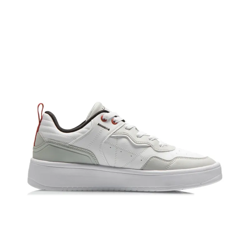 LiNing The Beginning Of The Line Anti-Slip Wear-Resistant Low-Top Skateboard Shoes White Light Gray-1