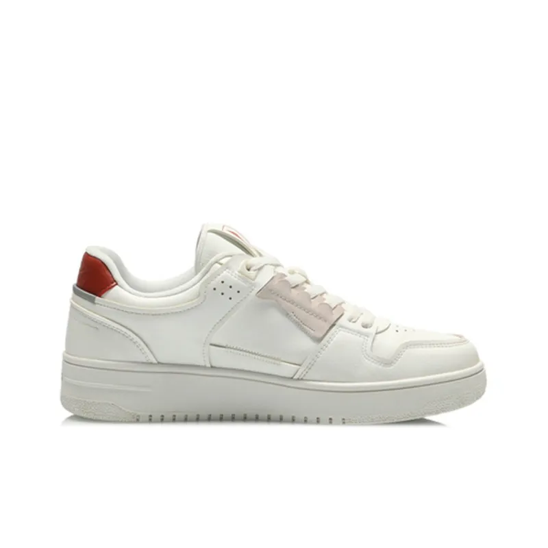 LiNing Tianji Slip Resistant Cushioning Wear Resistant Breathable Low Top Skateboard Shoes Men's Mist White-1