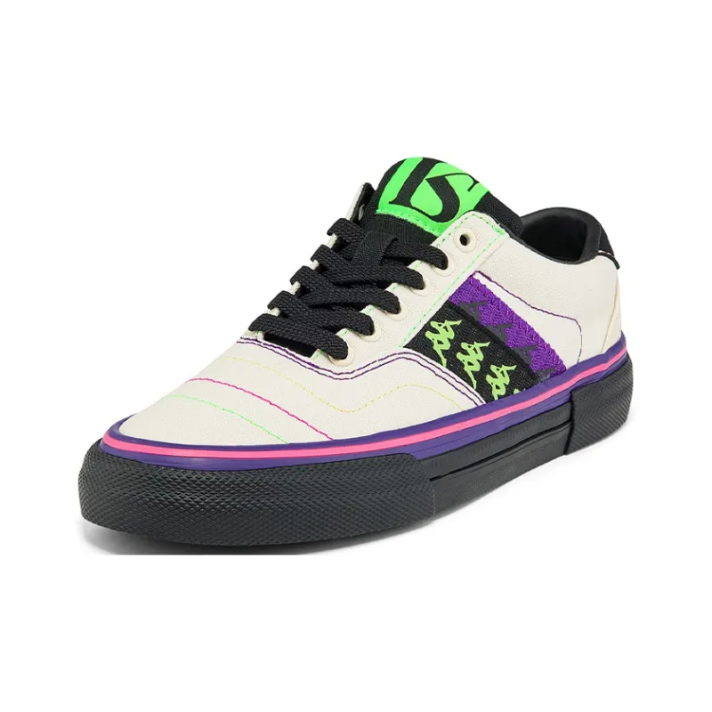 Kappa Wear Resistant Slip Resistant Low Top Skateboard Shoes Women's White Purple-1