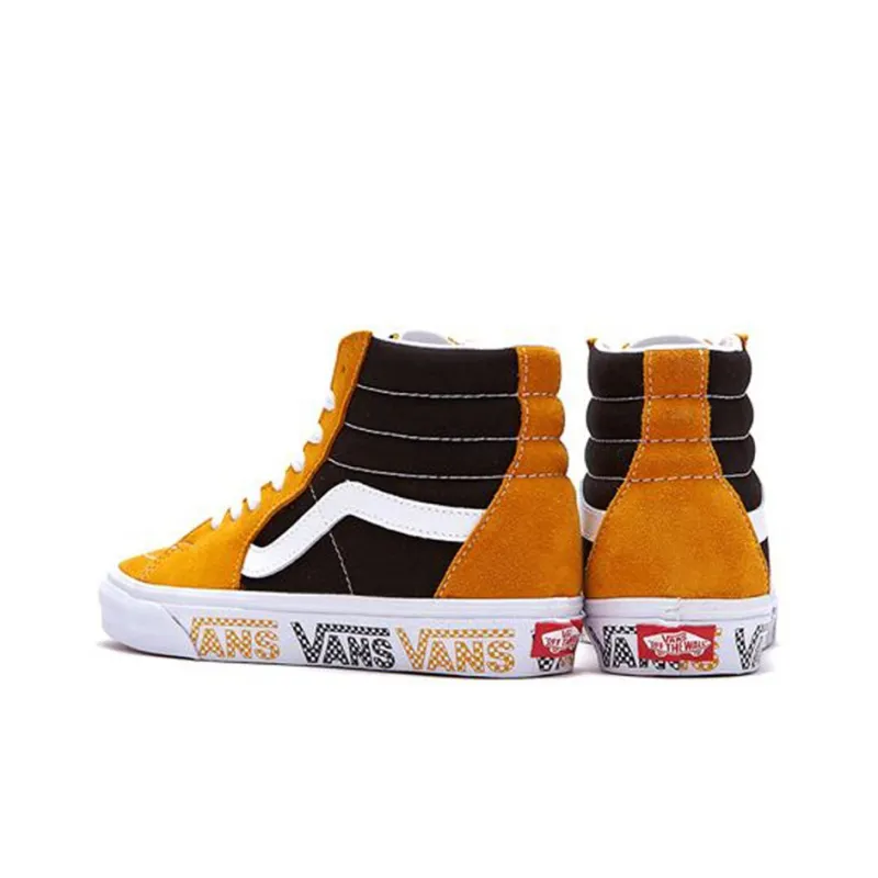 Vans Sk8 hi Black Yellow Splicing Unisex 'Sunflower Black'-3