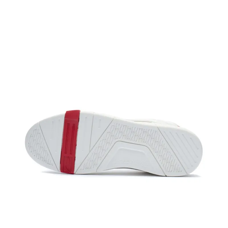 LiNing Wave Superwave Mid Abrasion Resistant Breathable Mid Top Skateboard Shoes Men's White Red-4