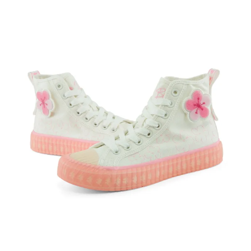 Kappa Coverage Anti Slip And Wear Resistant High Top Skateboard Shoes Women's White-3