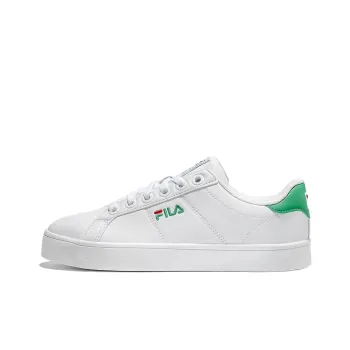 FILA Court Deluxe Skateboard Shoes Unisex White Green Korean Style