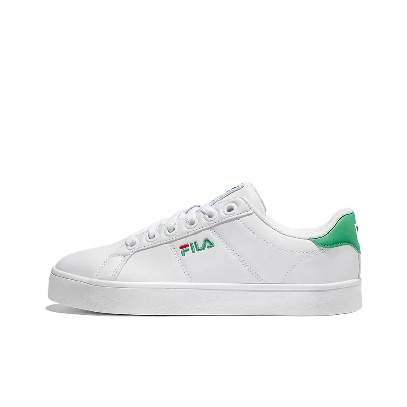 FILA Court Deluxe Skateboard Shoes Unisex White Green Korean Style-0