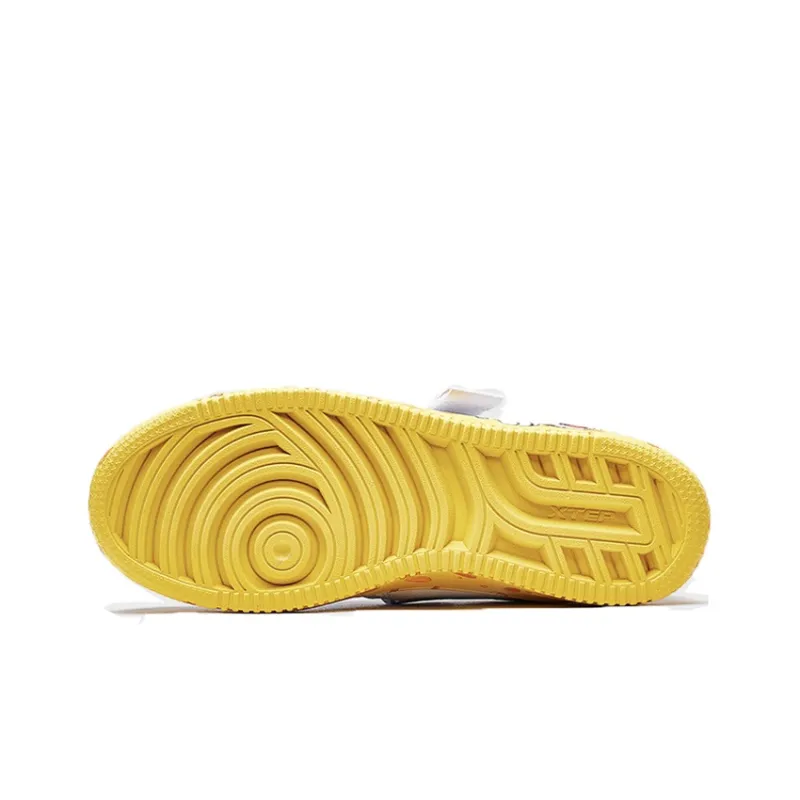 MAOHELAOSHU x XTEP Low-Top Skateboard Shoes Women's White Yellow-4